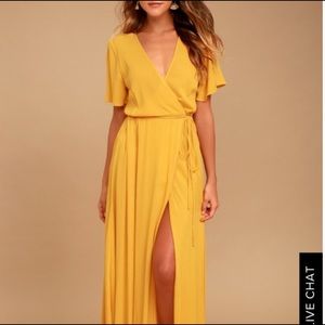Yellow wrap dress